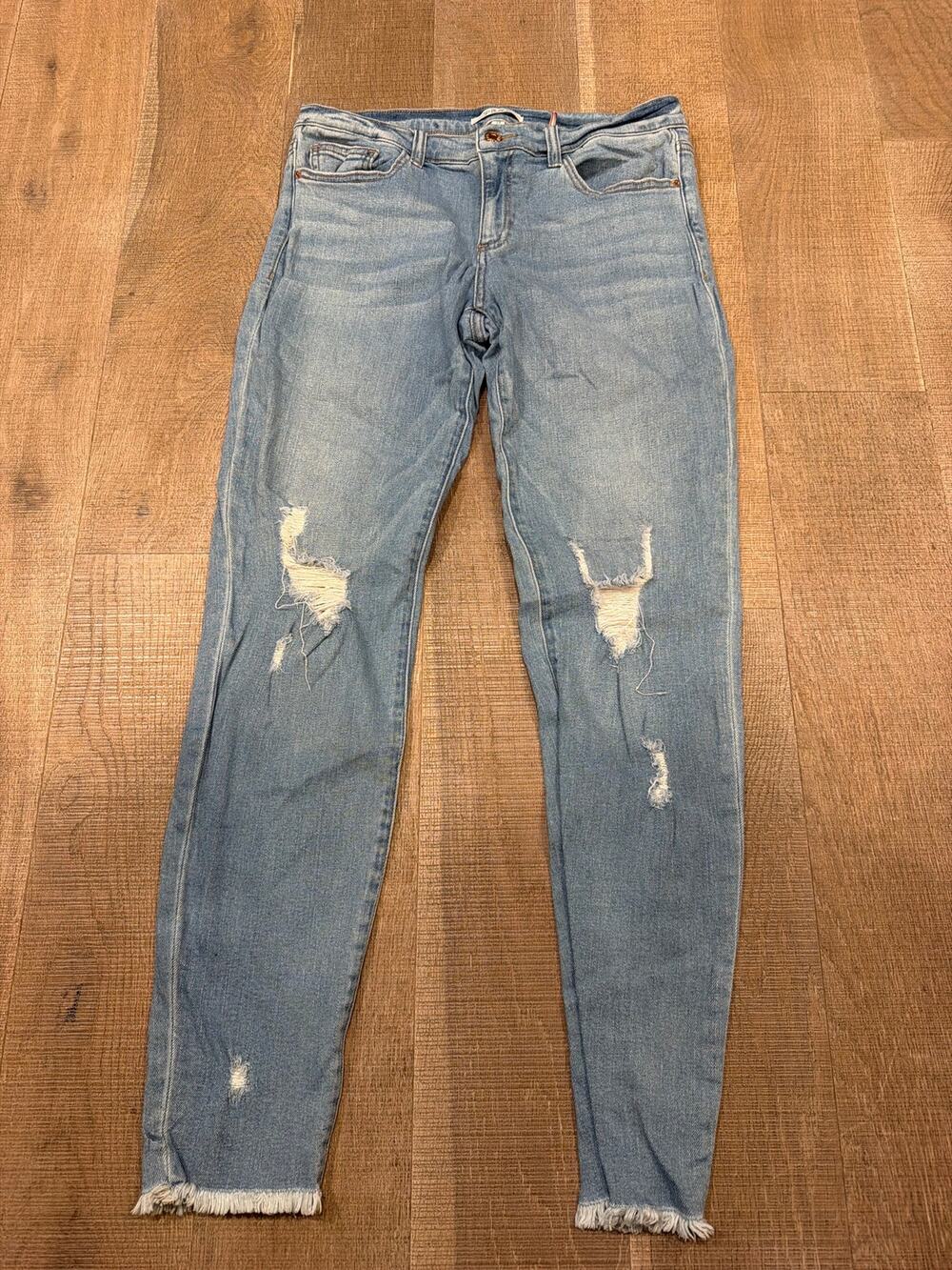 SP Black Label Denim Blue Jeans Size 13 Raw Hem Frayed Skinny Distressed
